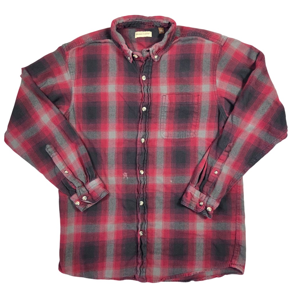 Hobbs Creek Men Plaid Button Down Long Sleeve Flannel Shirt L Lumberjack Outdoor